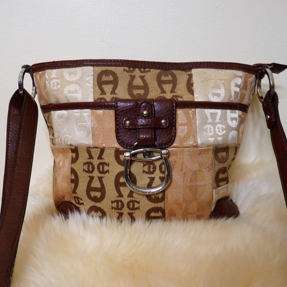 Vintage Etienne Aigner Equestrian Themed Zippered Bag - Picture 1 of 8